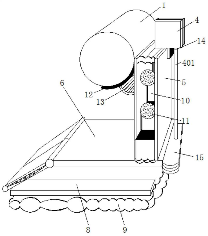 Veterinarian treatment bed auxiliary device capable of automatically collecting hair by means of pet gravity pressure