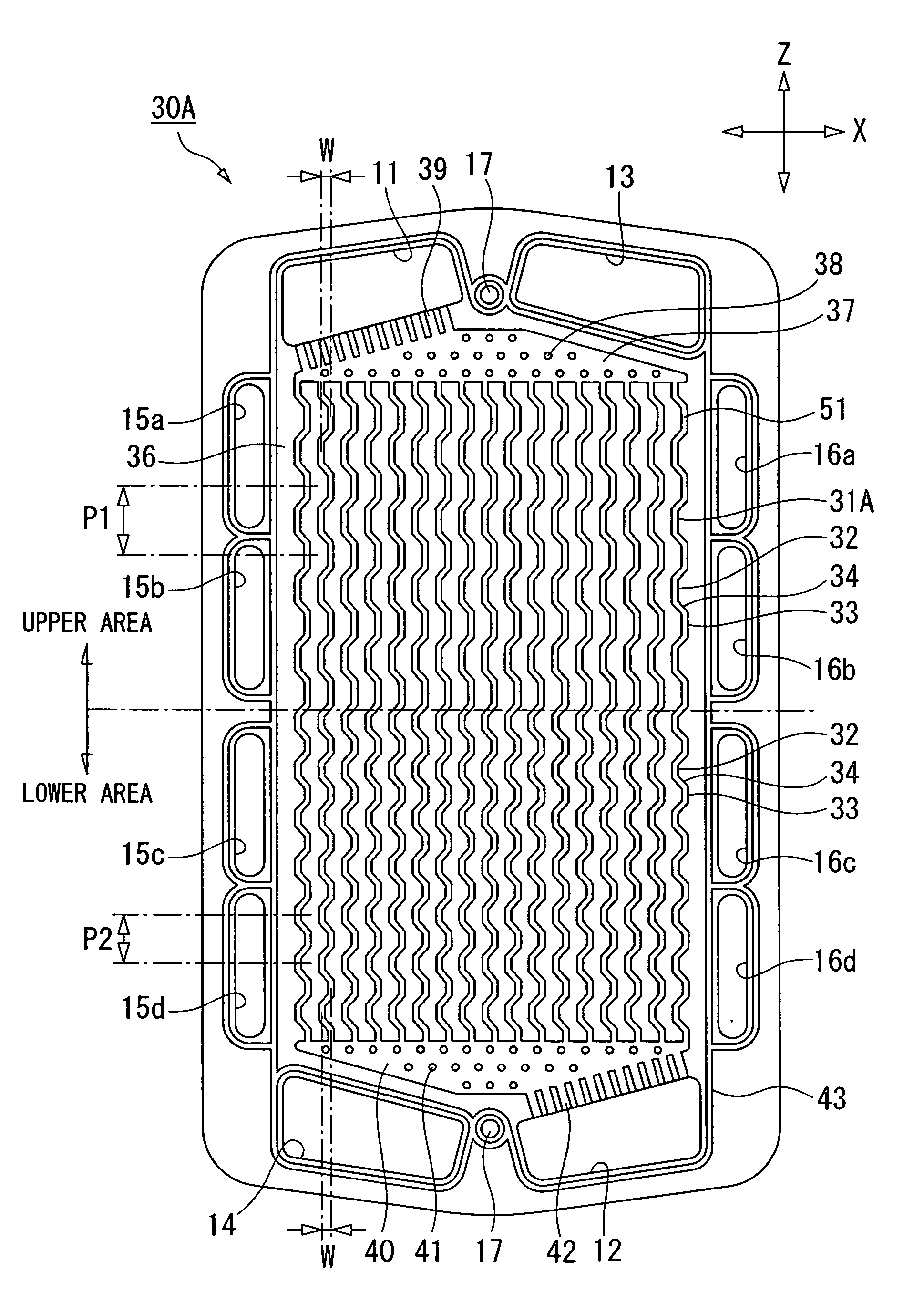 Fuel cell stack having coolant passage whose lower area has larger flow resistance