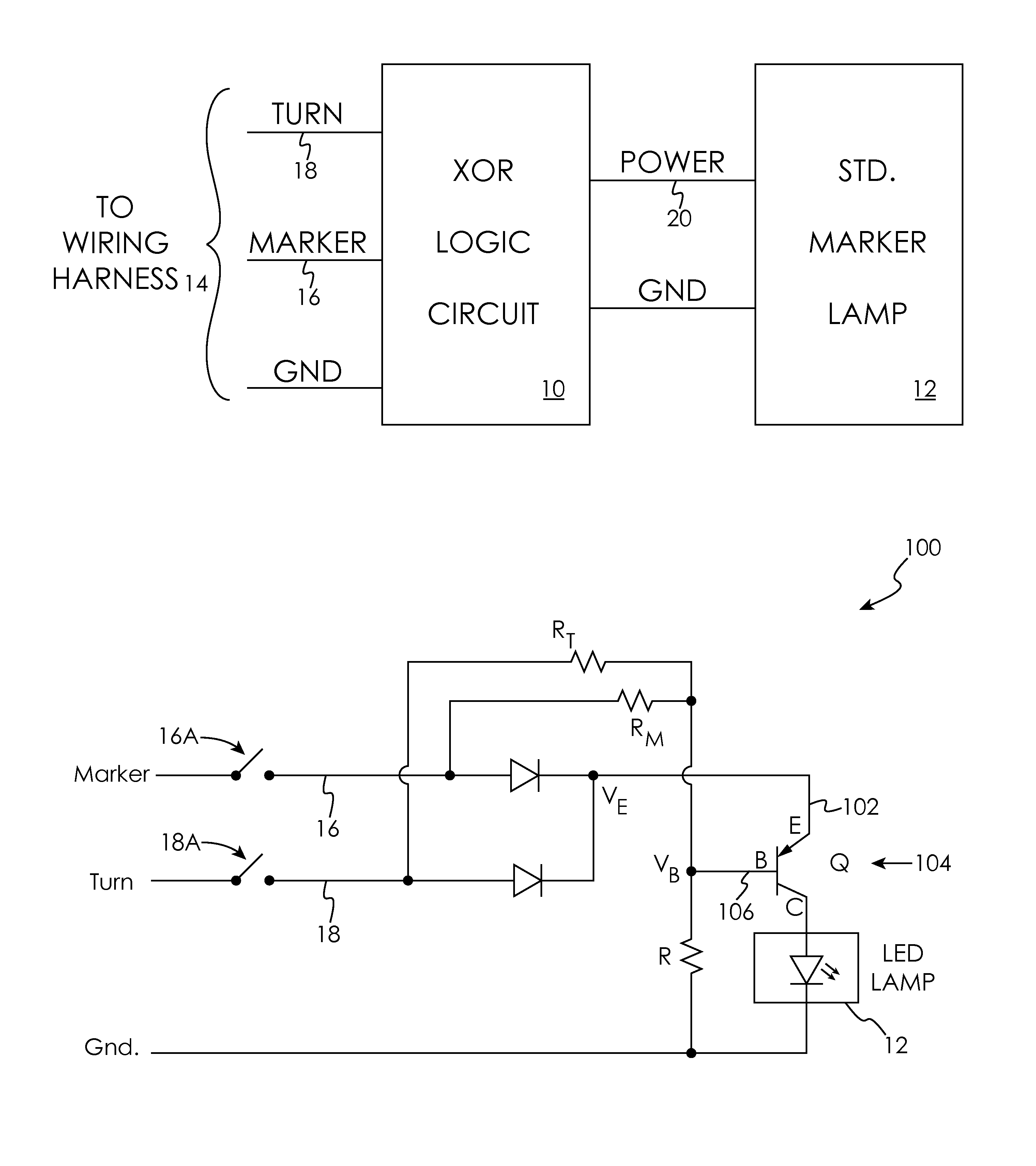 Exclusive or (XOR) lamp driver and lamp