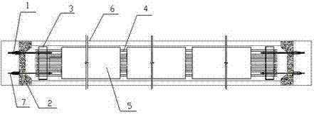 Core-penetrating pull-type pedestal for pre-tensioned pre-stressing U-shaped beam and construction method thereof