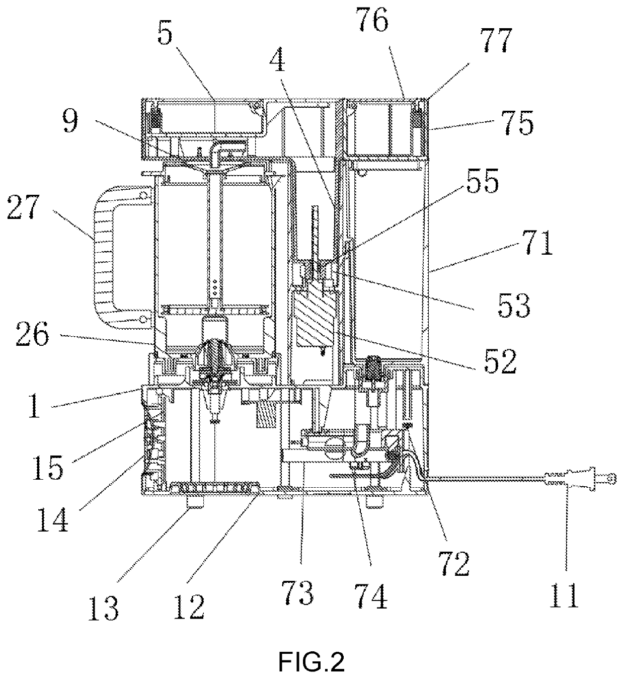 Coffee machine with coffee bean grinding function