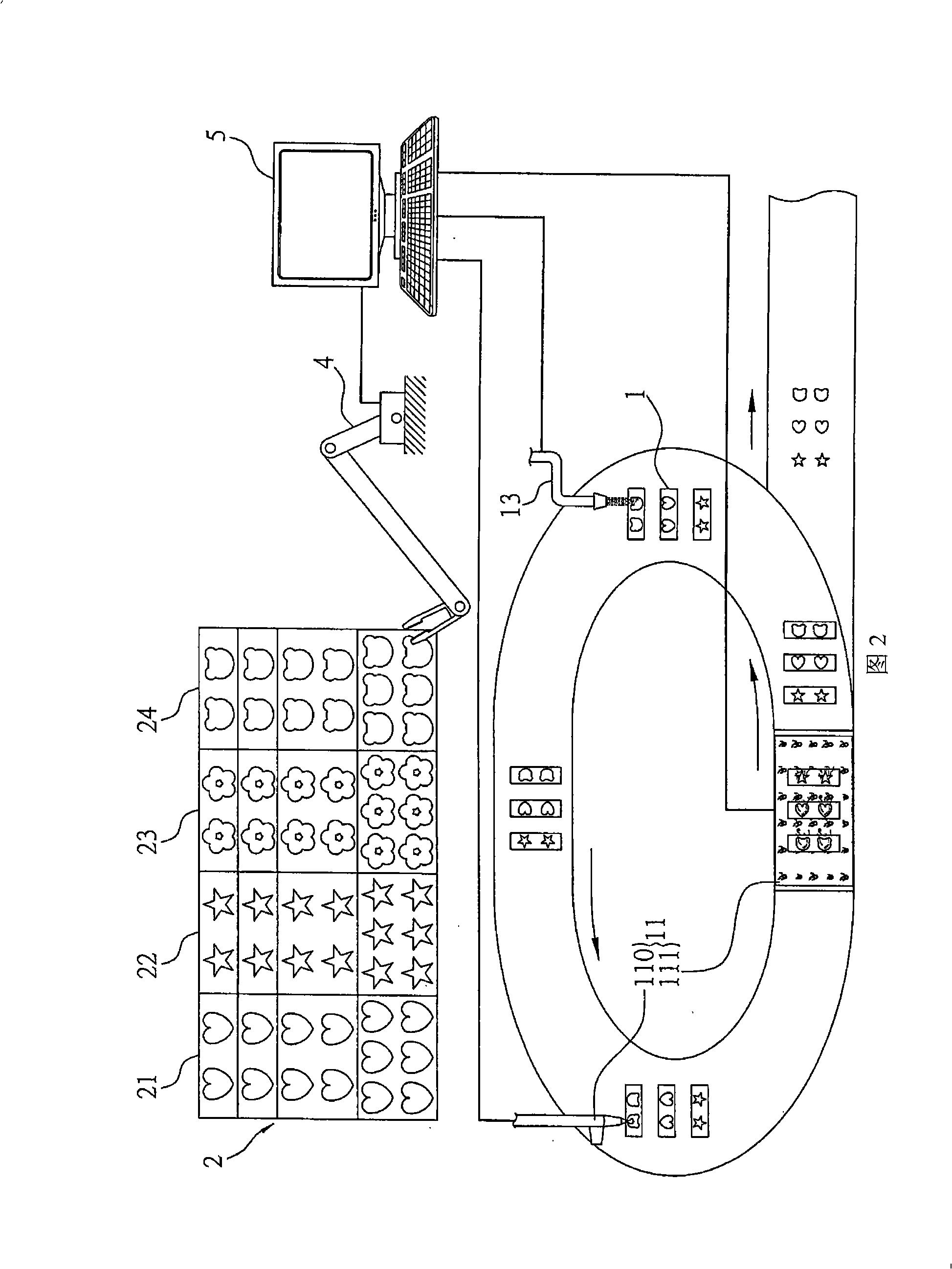 Food forming device and foods producing system having the device