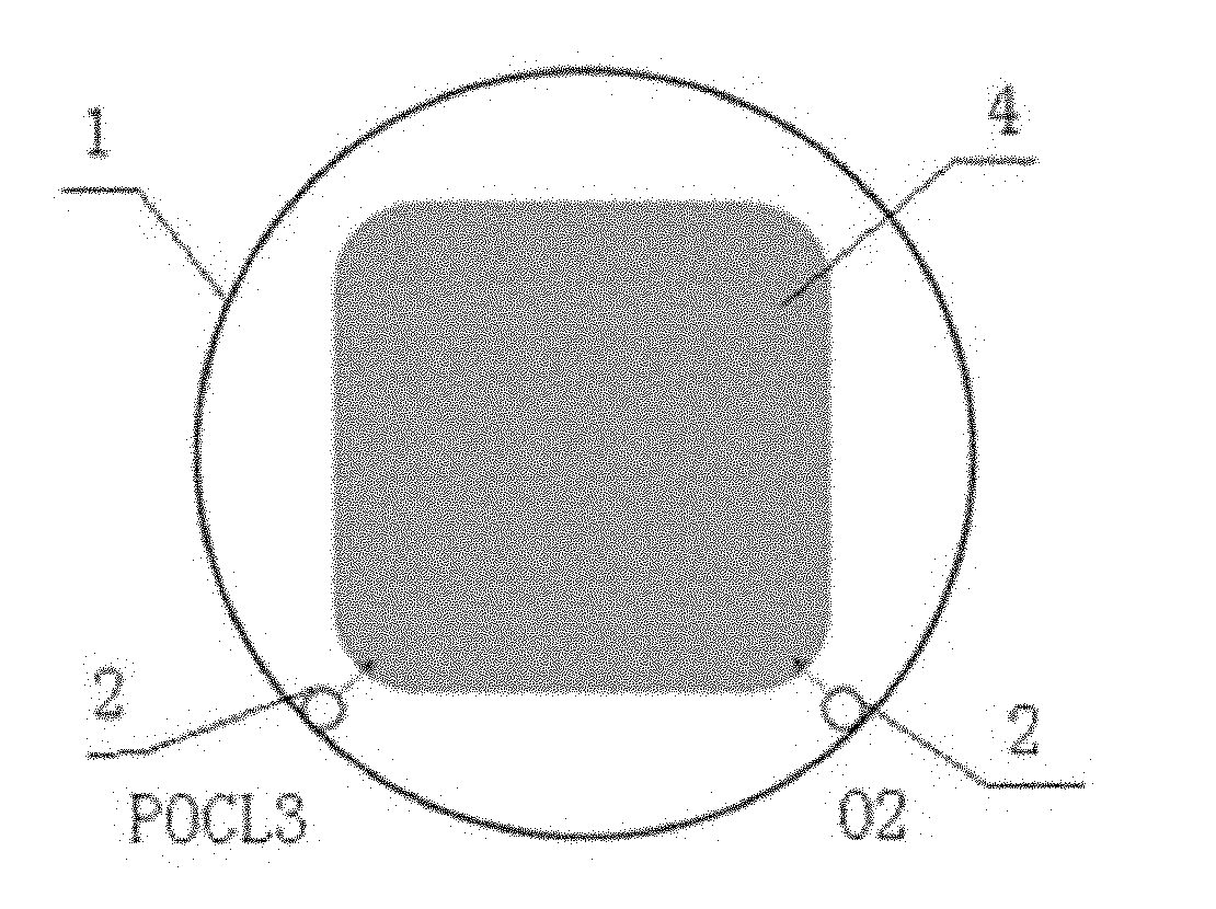 Two-end gas intake device for phosphorous diffusion furnace tube