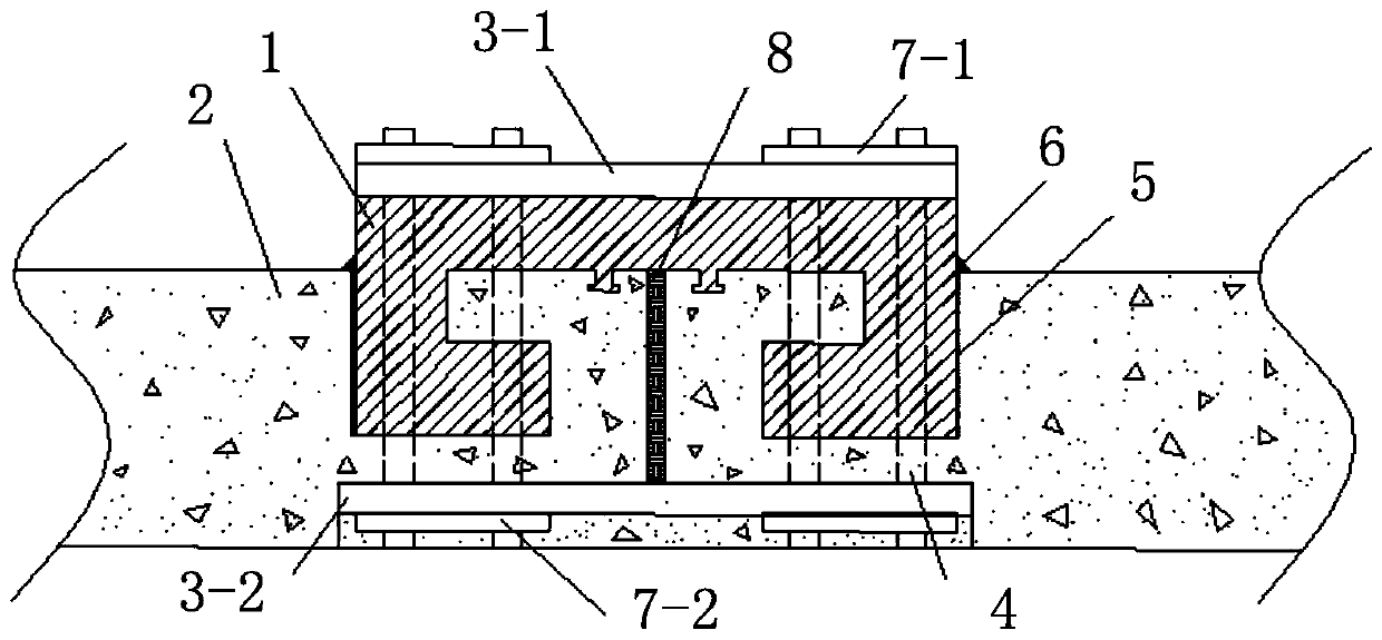 Prefabricated concrete comprehensive pipe gallery stable waterproof device and method