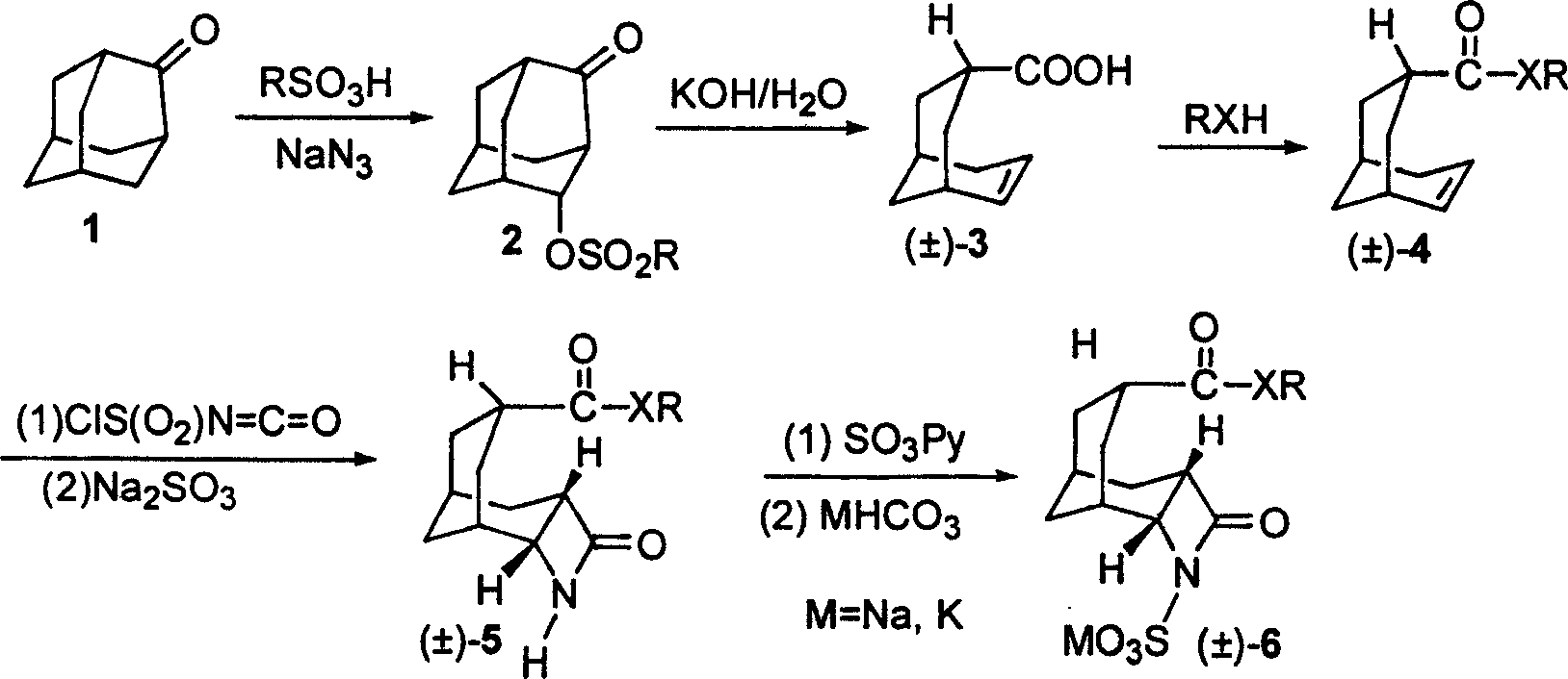 Inhibitor of tricycro beta lactamase and preparation method