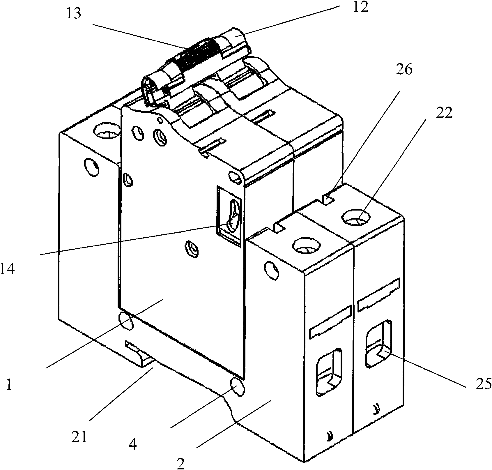 Miniature circuit breaker for side face plug-in installation