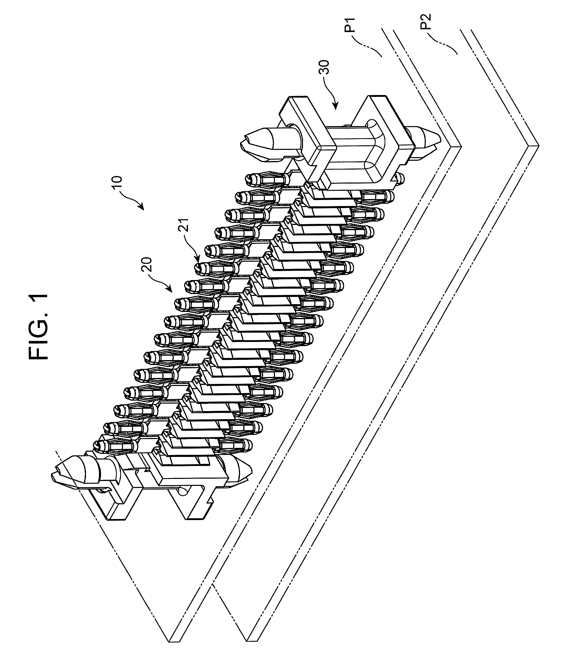 Connector terminal including buffer portion and connector housing used for the same