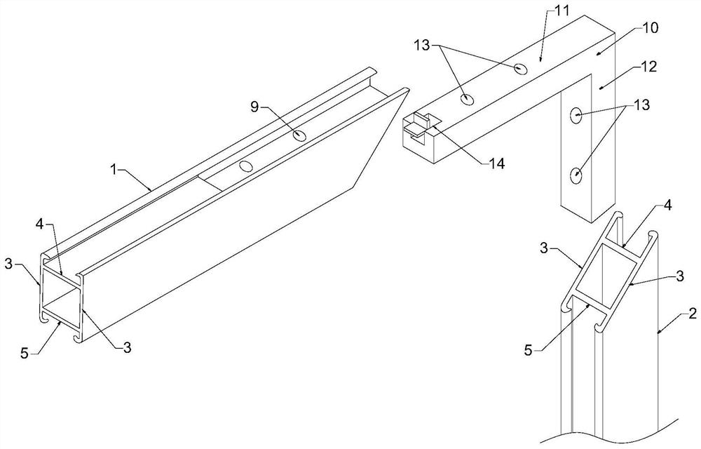 A connection structure and method for corners of plastic-steel doors and windows