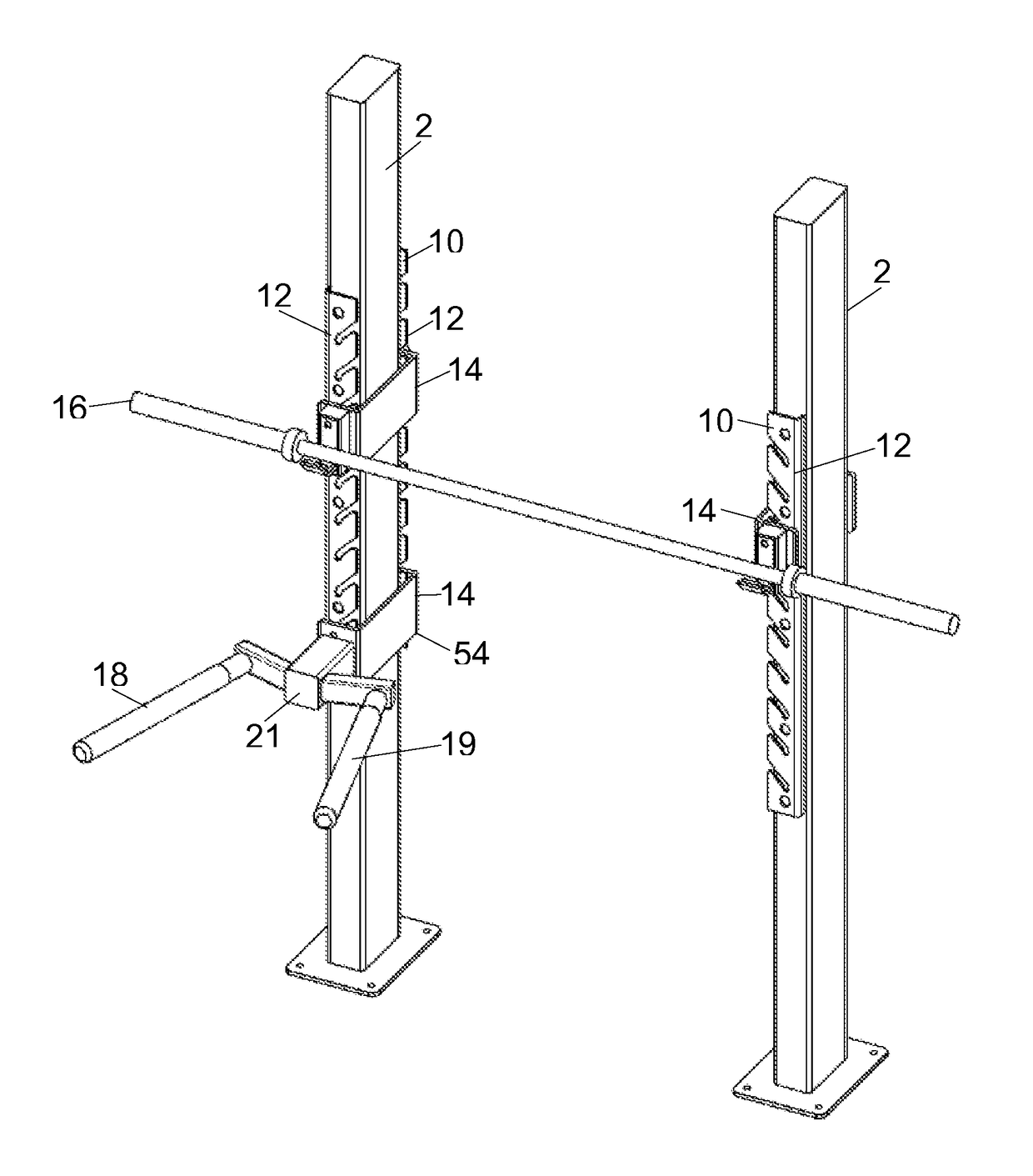 Support apparatus for an exercise device