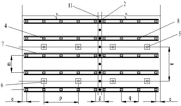 Support method for span reduction with double micro-arches in large-span cut-outs