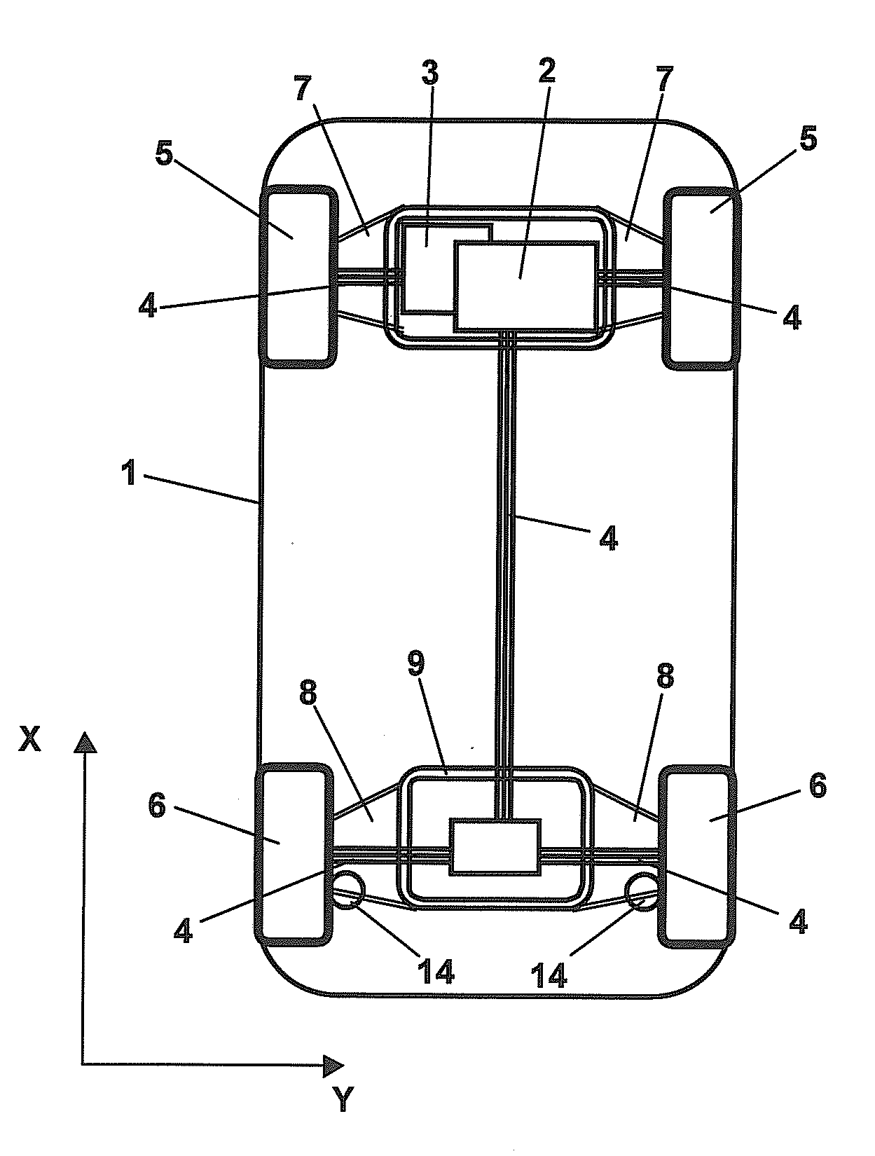 A wheel suspension, and a motor vehicle