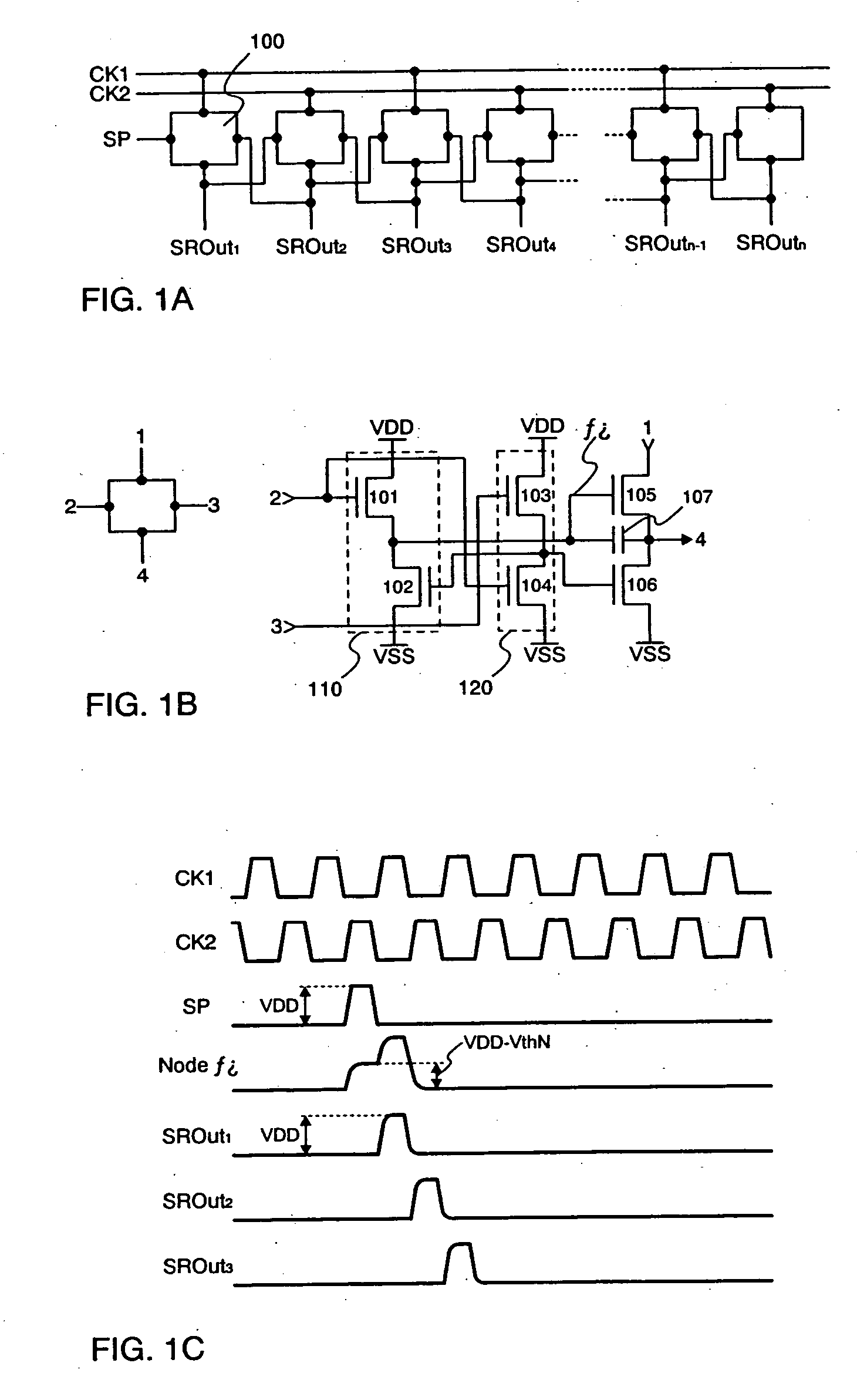 Pulse output circuit, shift register and electronic equipment