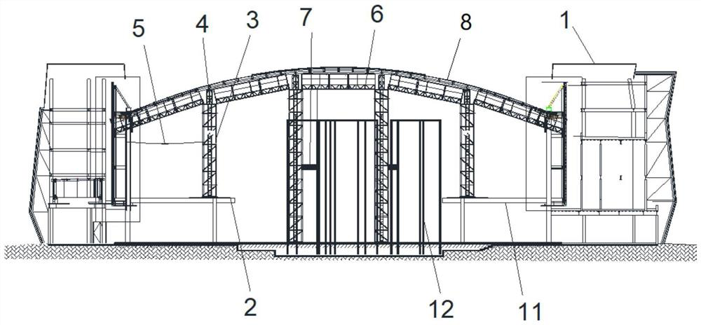 Construction method of latticed column supporting platform system for latticed shell installation