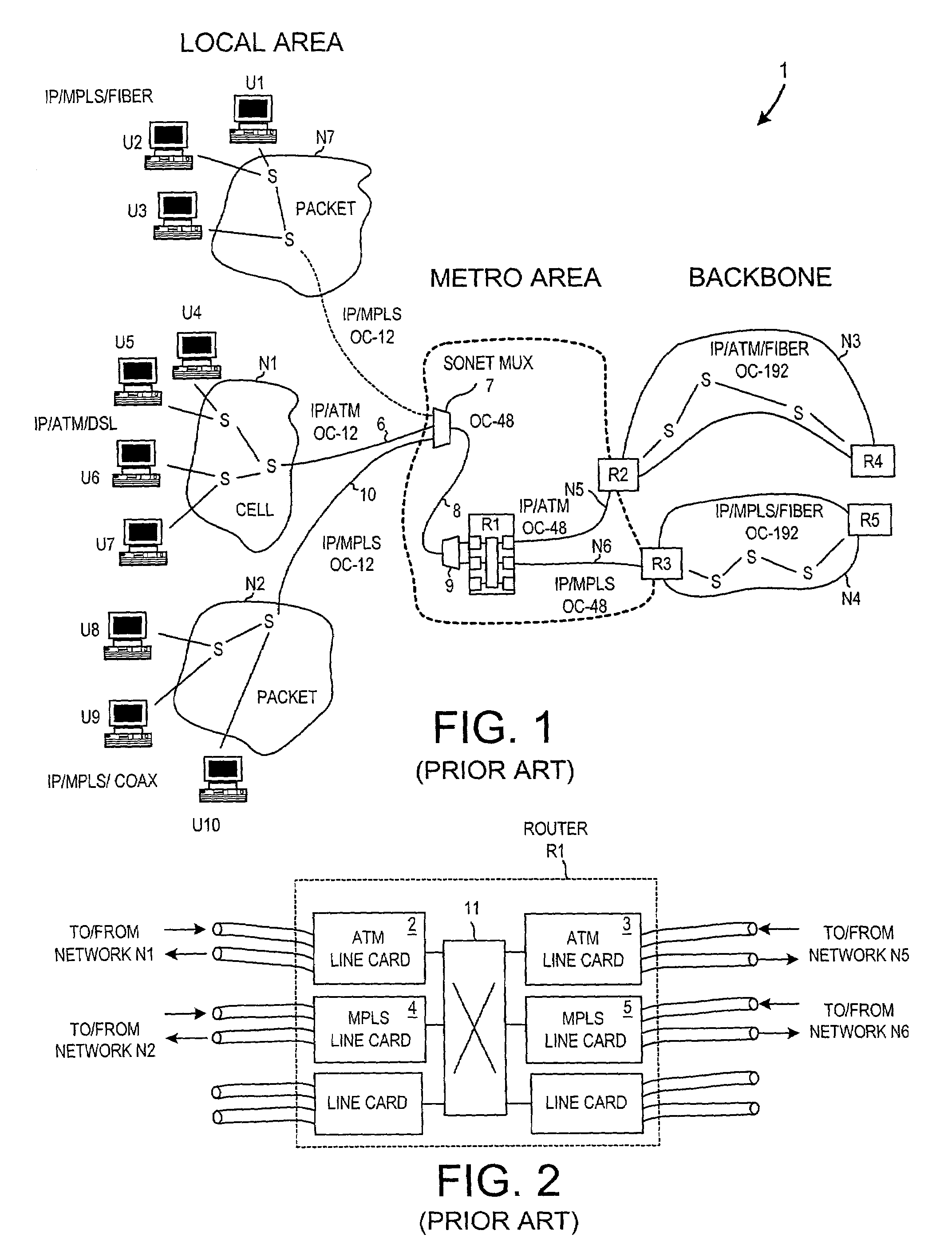 Multi-service segmentation and reassembly device with a single data path that handles both cell and packet traffic