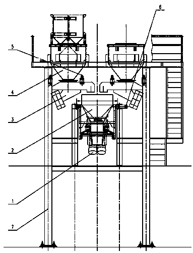 Steelmaking alloy and slag material automatic discharging and weighing putting device and method