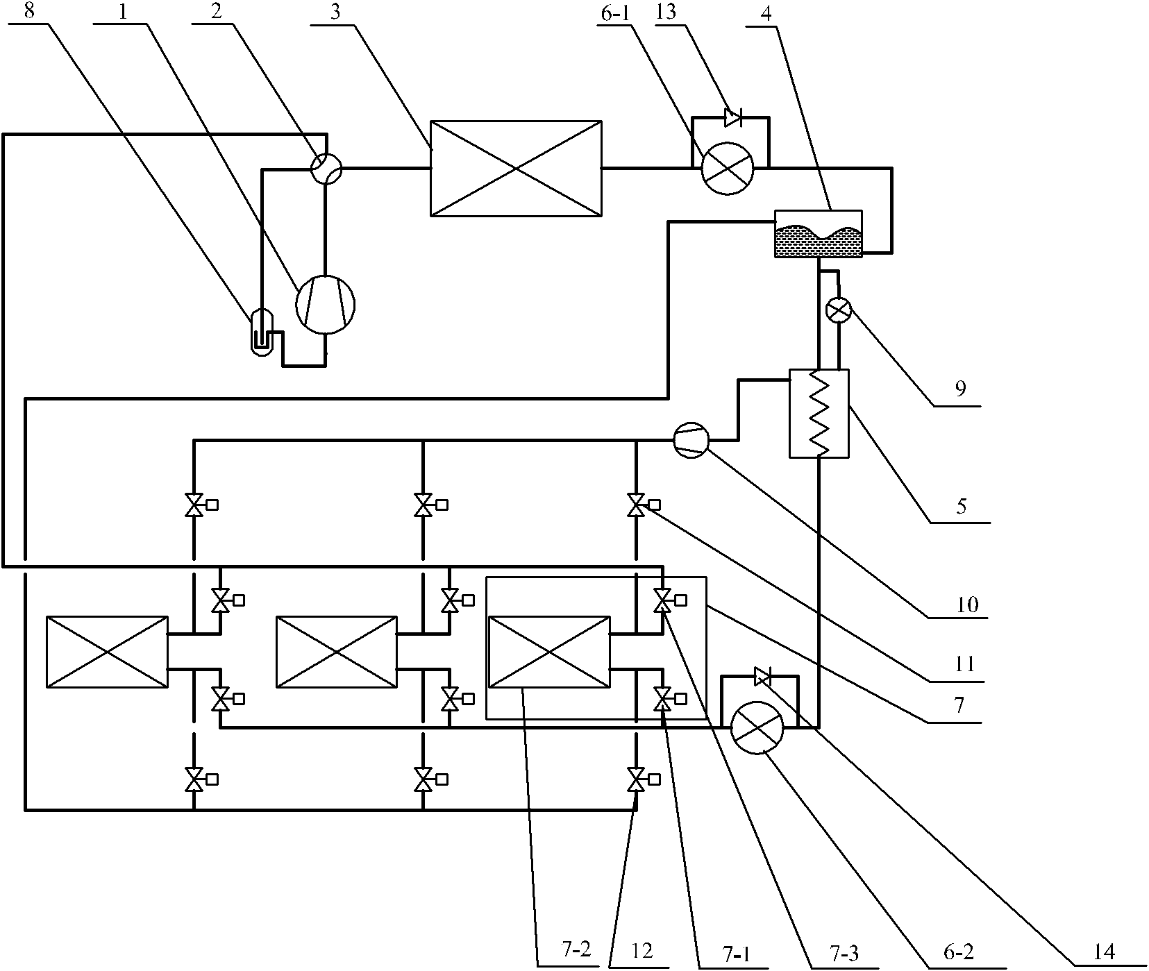 Auxiliary compressor defrosting system for air source heat pump