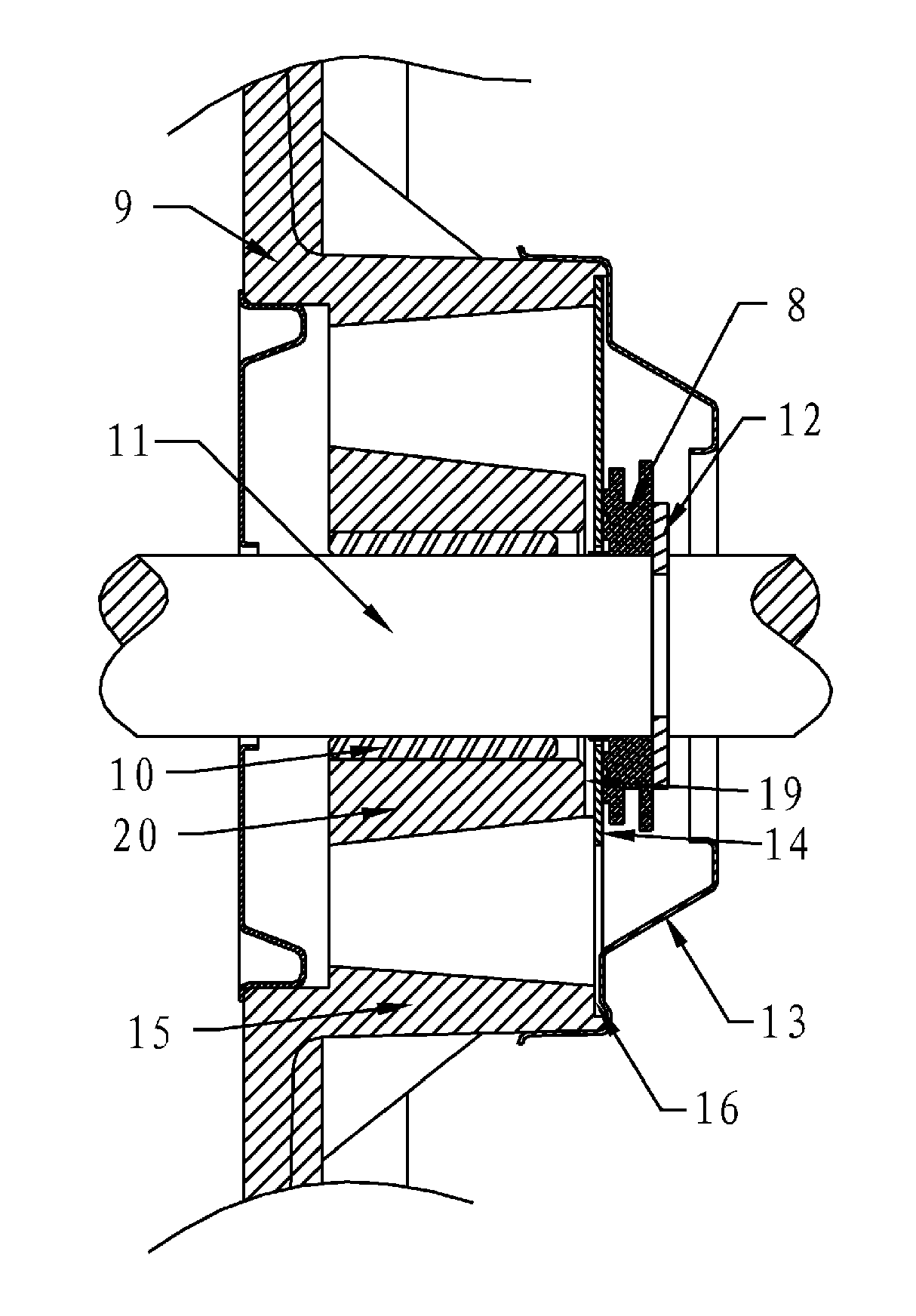 Shock absorption device for motor bearing system