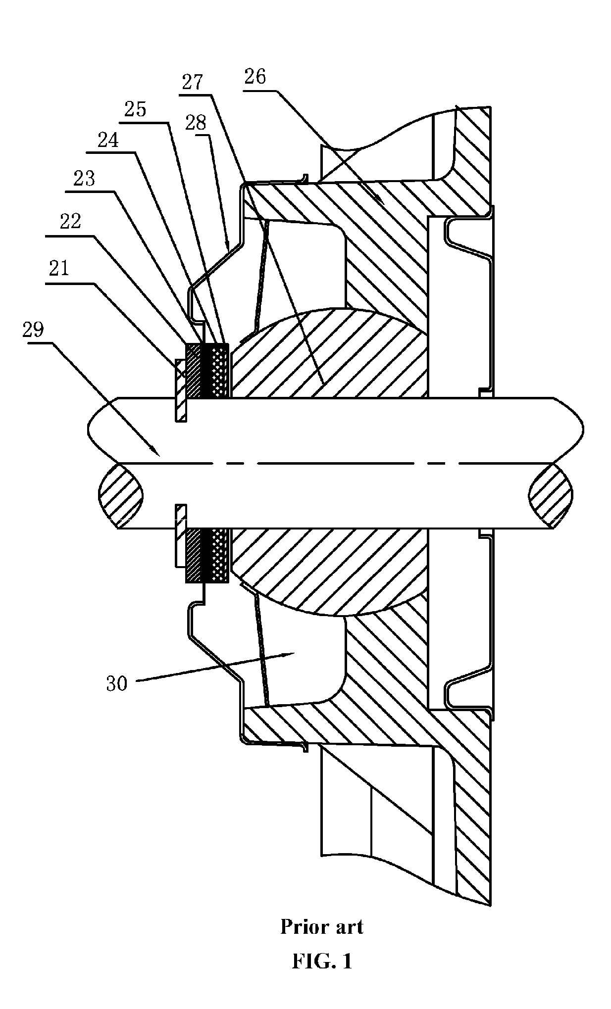 Shock absorption device for motor bearing system