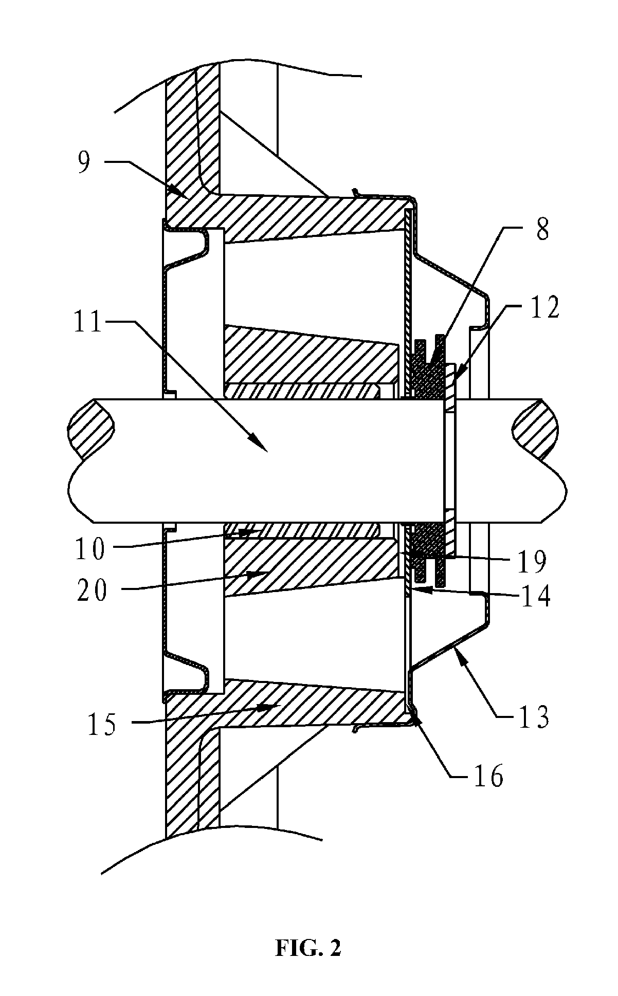 Shock absorption device for motor bearing system