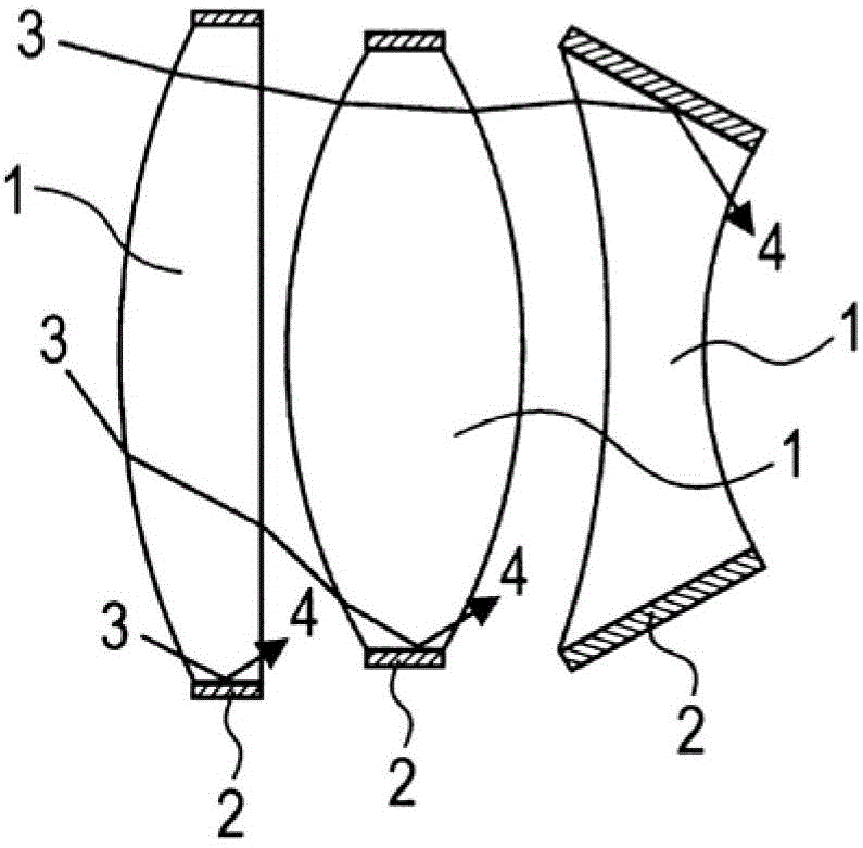 Inner surface anti-reflection blacking for optical element