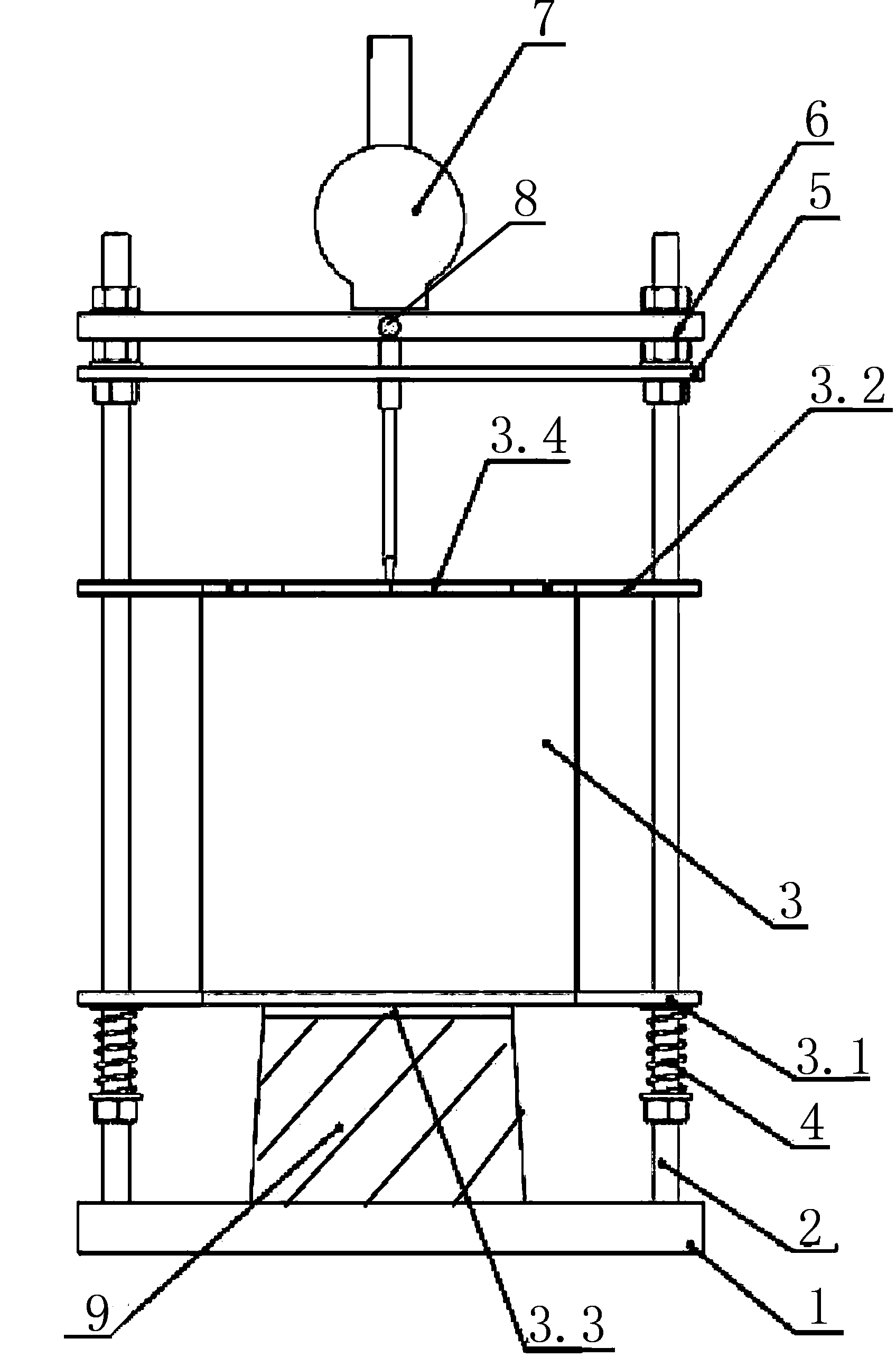 Measurement device and measurement method for fresh mortar non-lateral-confinement bearing capacity