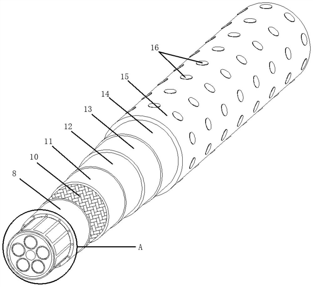 Composite material high and low temperature resistant signal cable