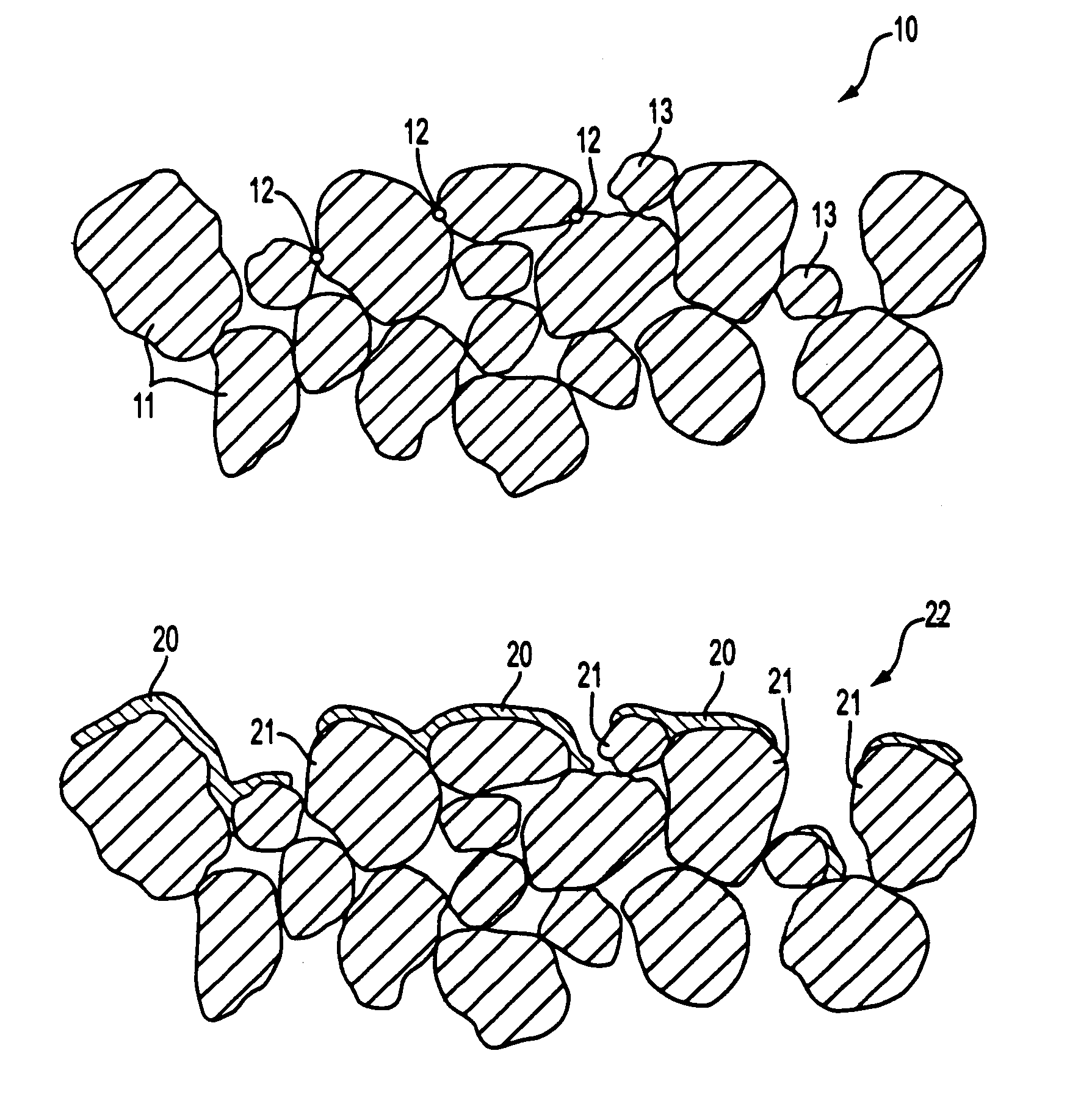 Porous getter devices with reduced particle loss and method for manufacturing same