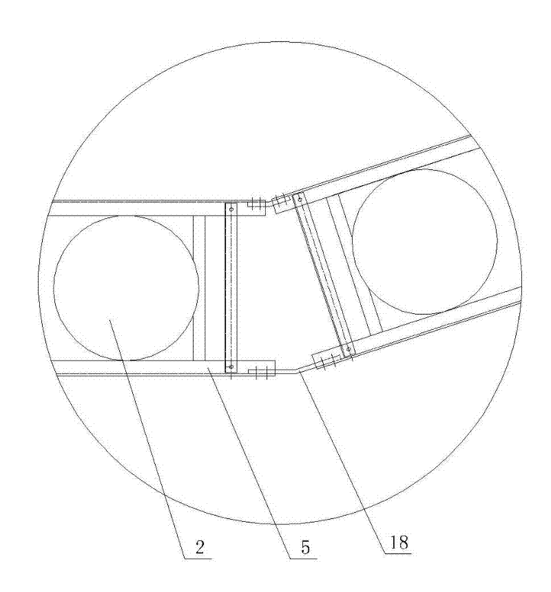 Cooling tower ring beam attached type support truss and construction method thereof