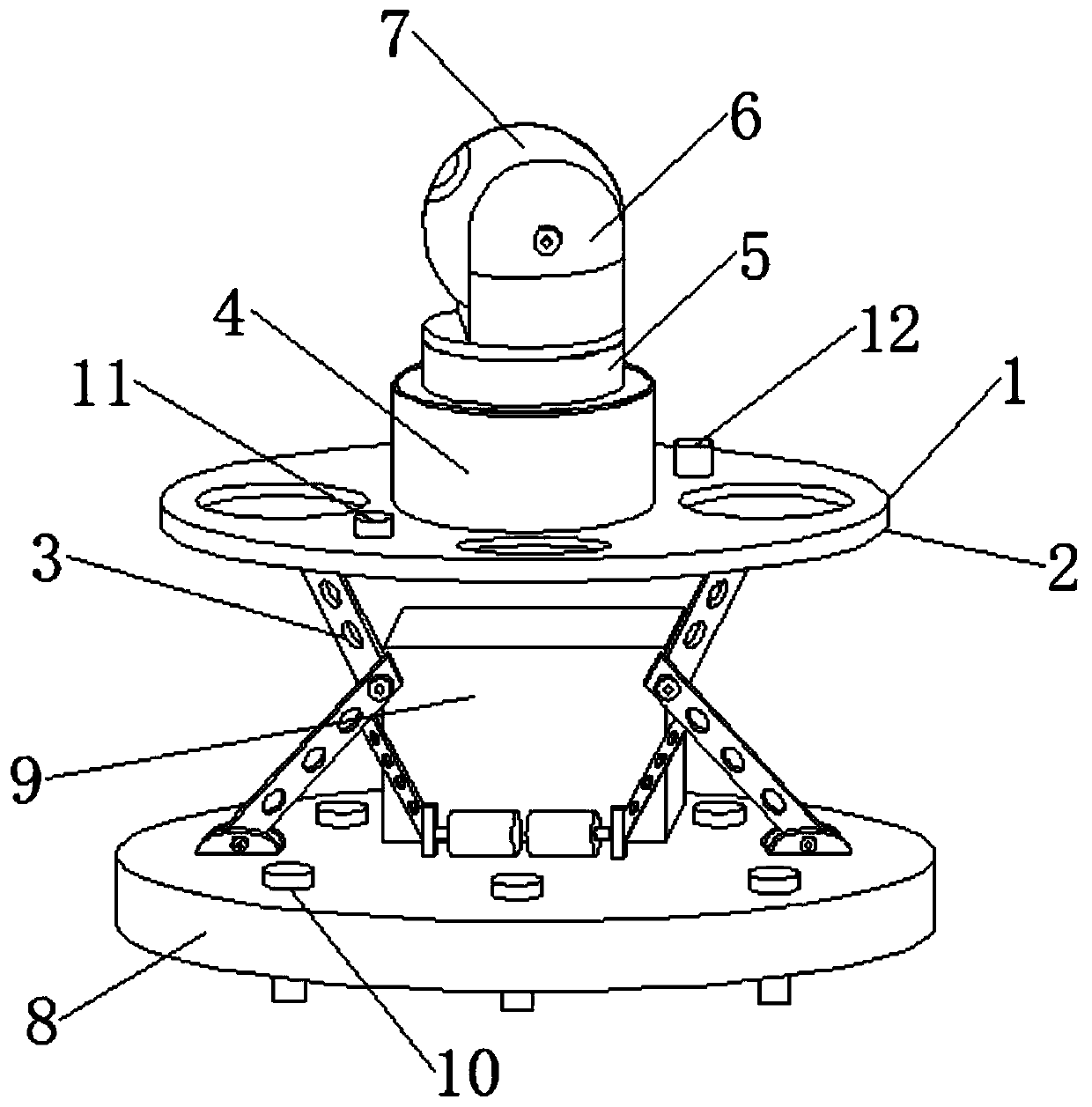 Stabilization device for self-leveling of unmanned airship cloud deck camera