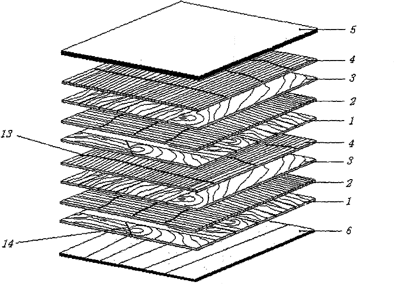 Method for manufacturing rhombic wood-bamboo composite floor board