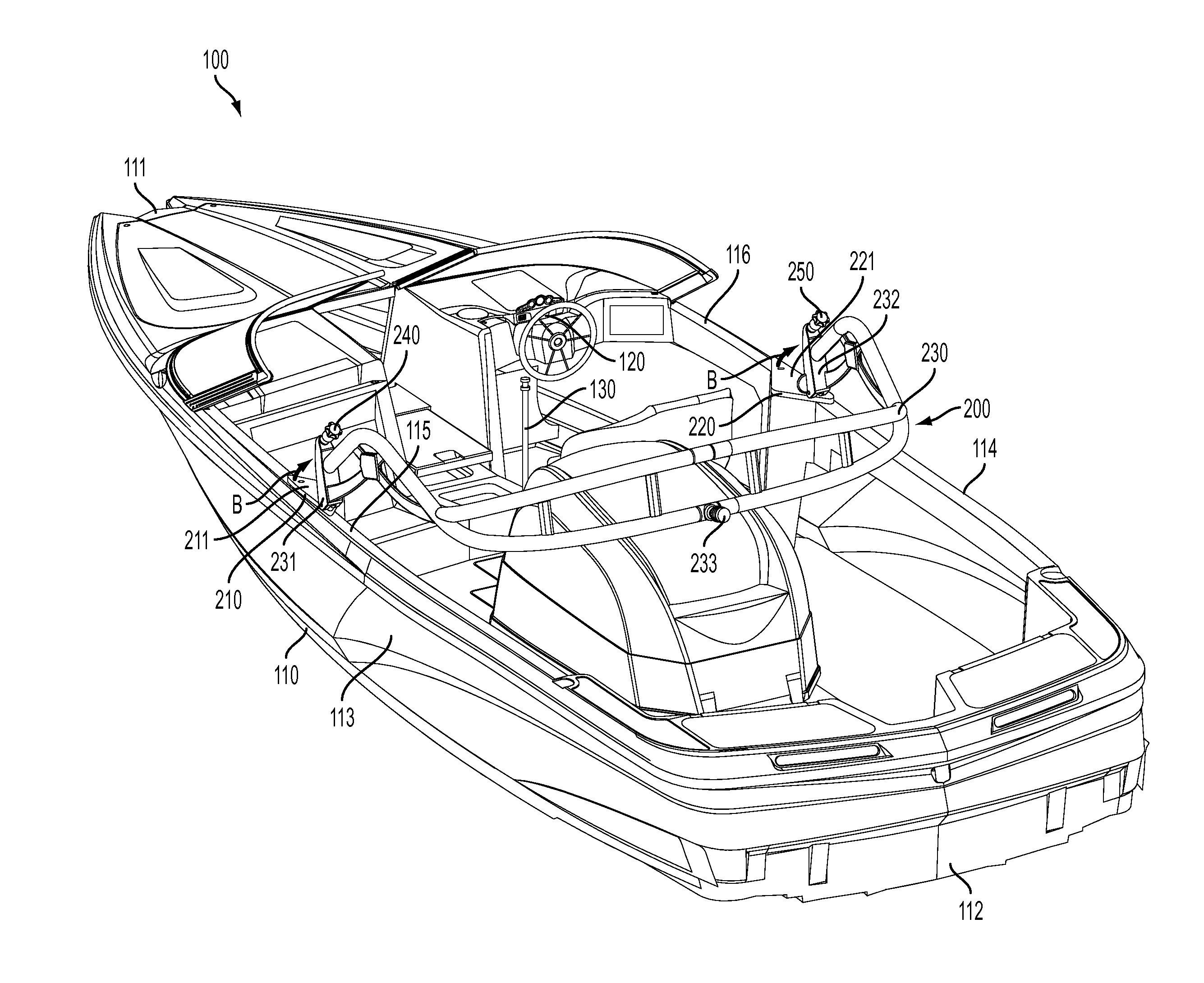 Apparatus for towing a water sports performer