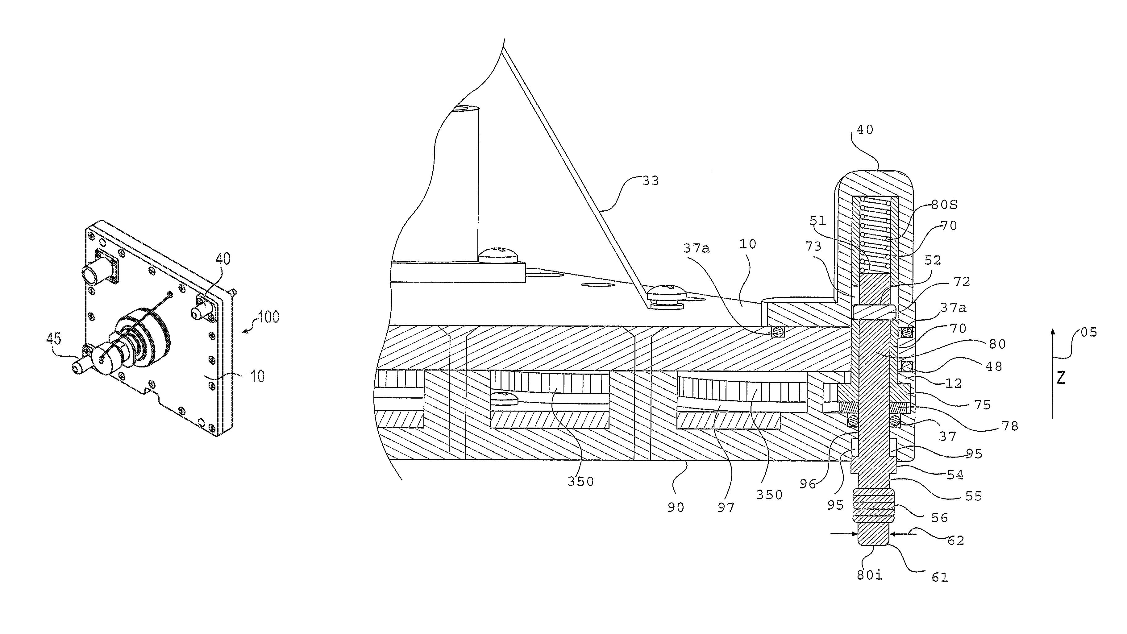 Spring loaded gear bolt assembly and method