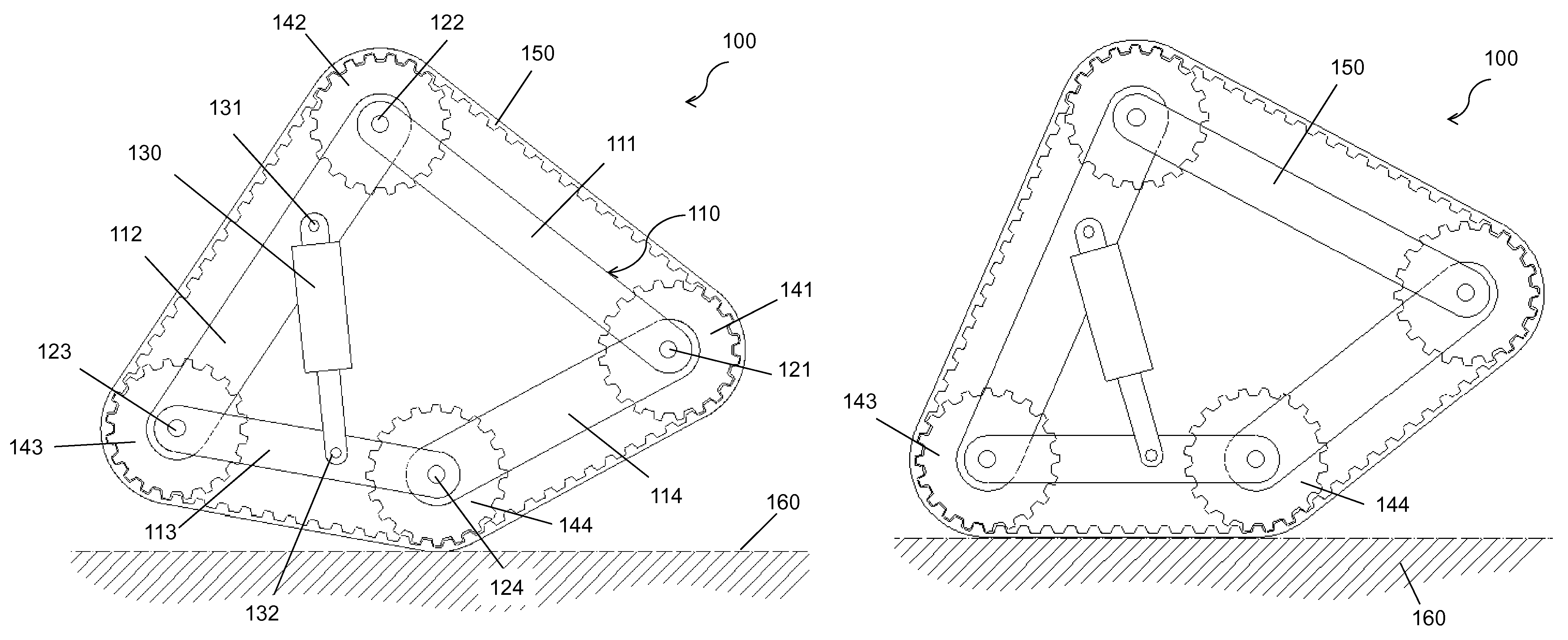 Deformable track support for tracked vehicles