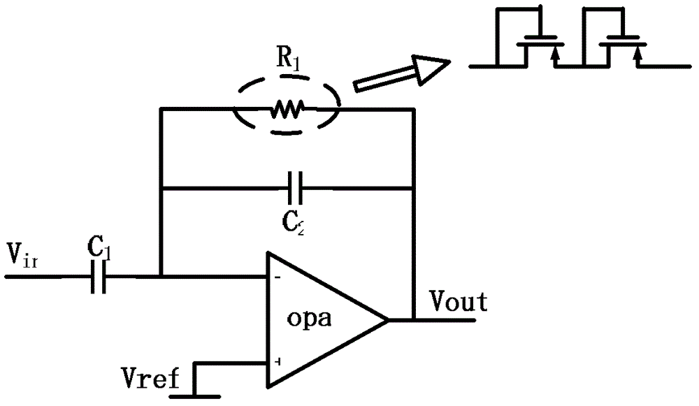 Low power consumption weak signal amplification shaping circuit