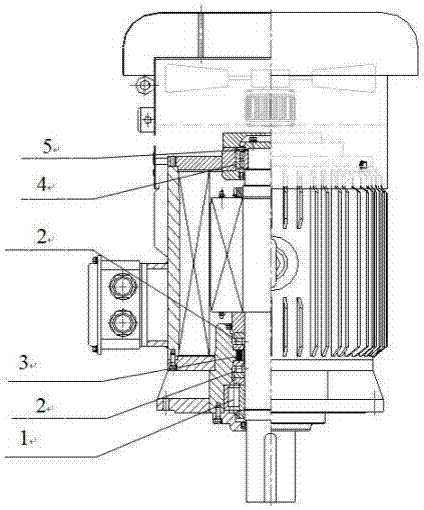 Permanent magnet synchronous direct-driven motor bearing structure of the stirring industry