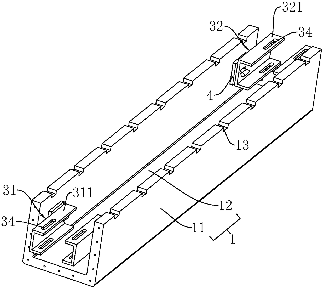 Prefabricated beam and construction method thereof