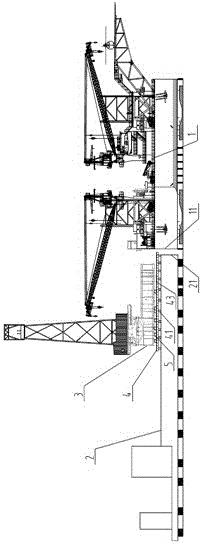 A method for moving a cantilever beam out and back to a platform as a whole