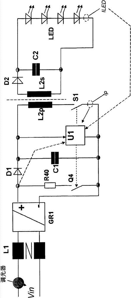 Driver circuit for an LED