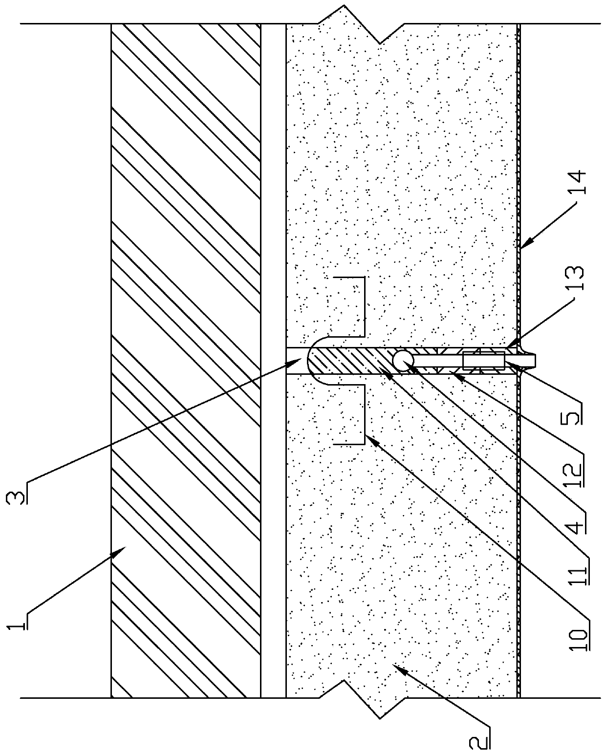 Construction method of hydrophobic structure of water delivery culvert pipe joint expansion joint