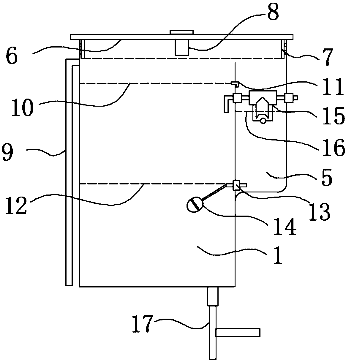 Water tank of water purifying machine with automatic circulating control function and water purifying machine