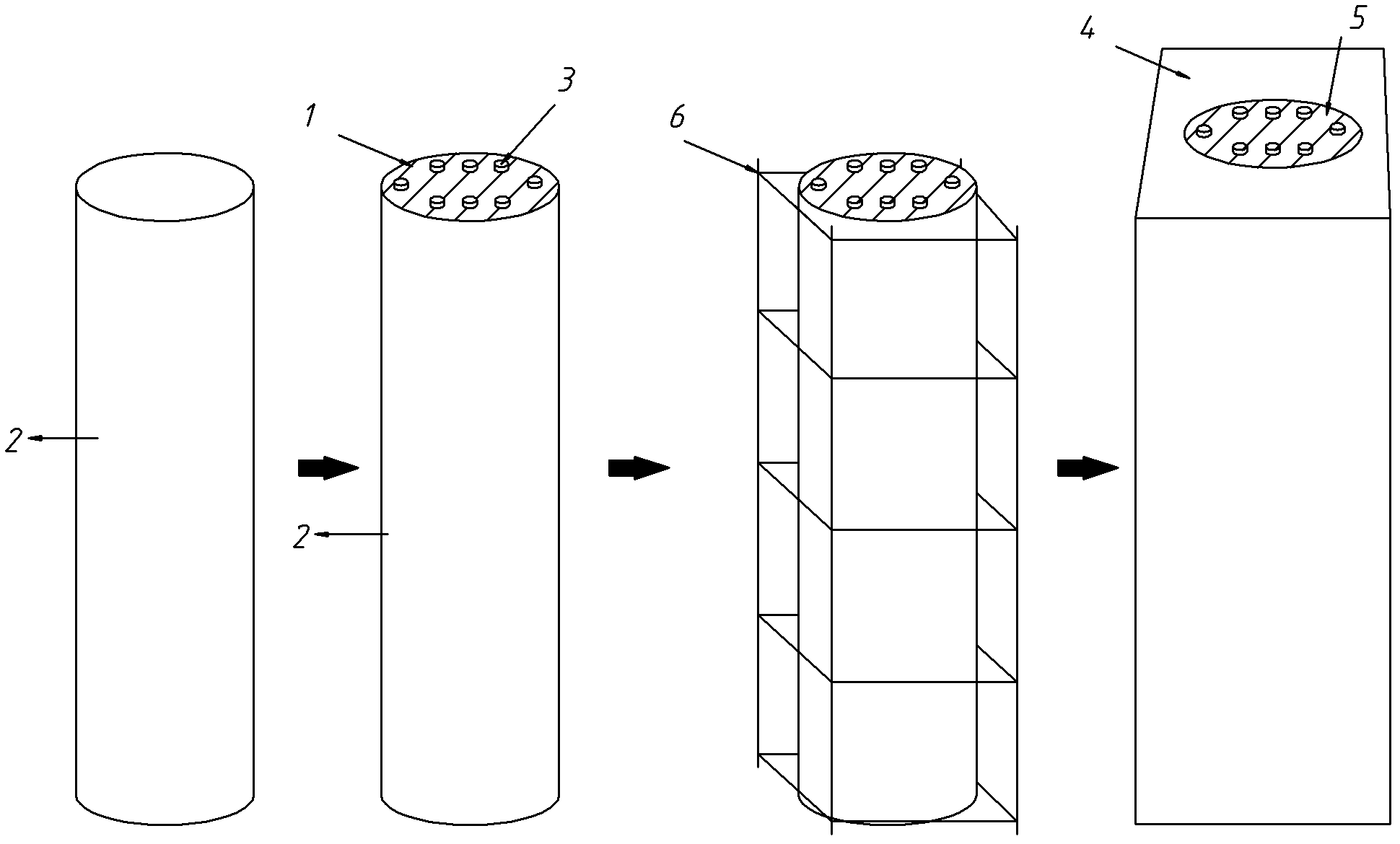 Pre-tensioned prestressing steel pipe high-strength concrete superposition bridge pier and construction method thereof