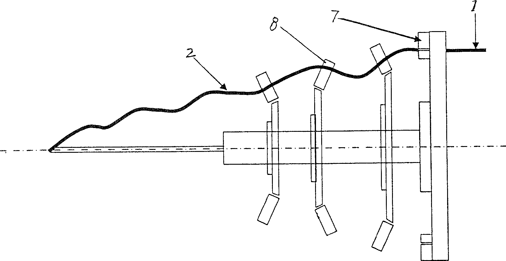 Contraction special-shaped optical fibre composite aerial ground line and method of production