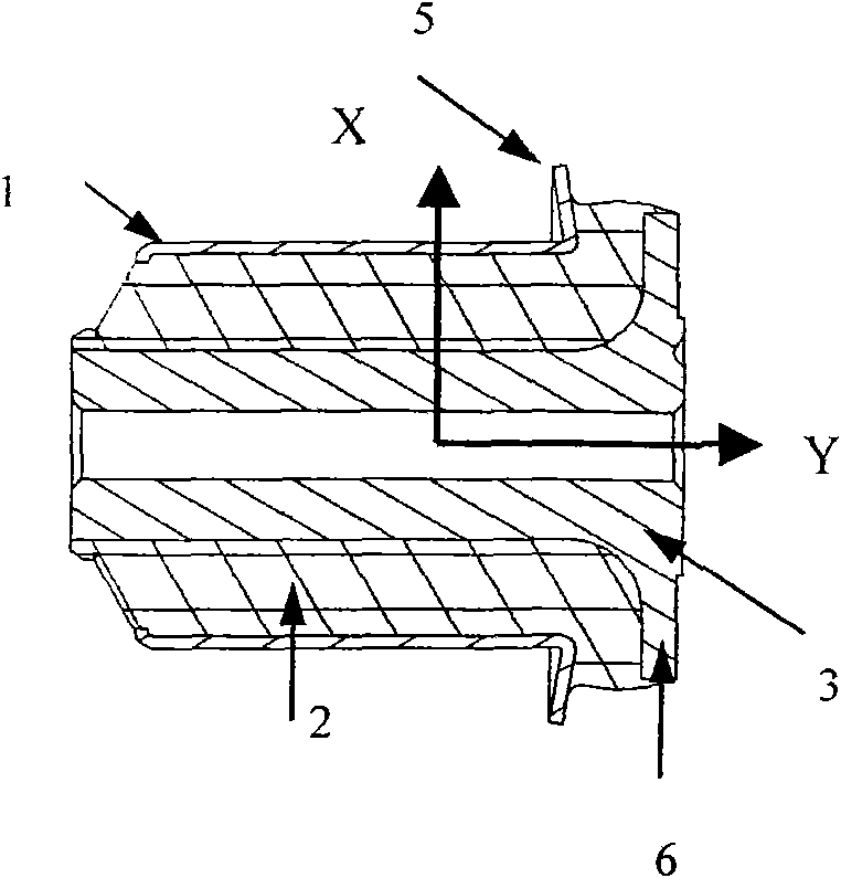 Connection liner structure of twist beam-type rear suspension