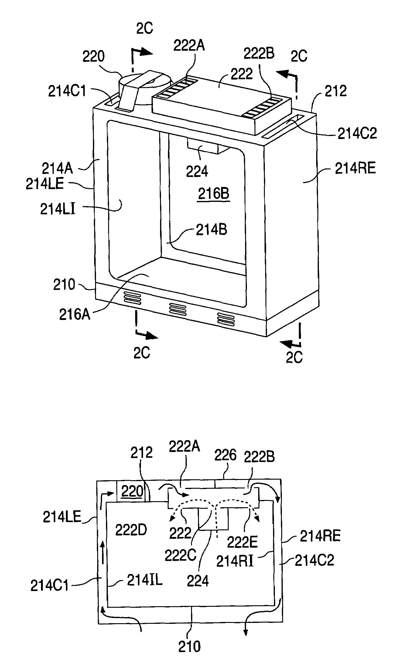 Cabinet with an environmentally-sealed air-to-air heat exchanger