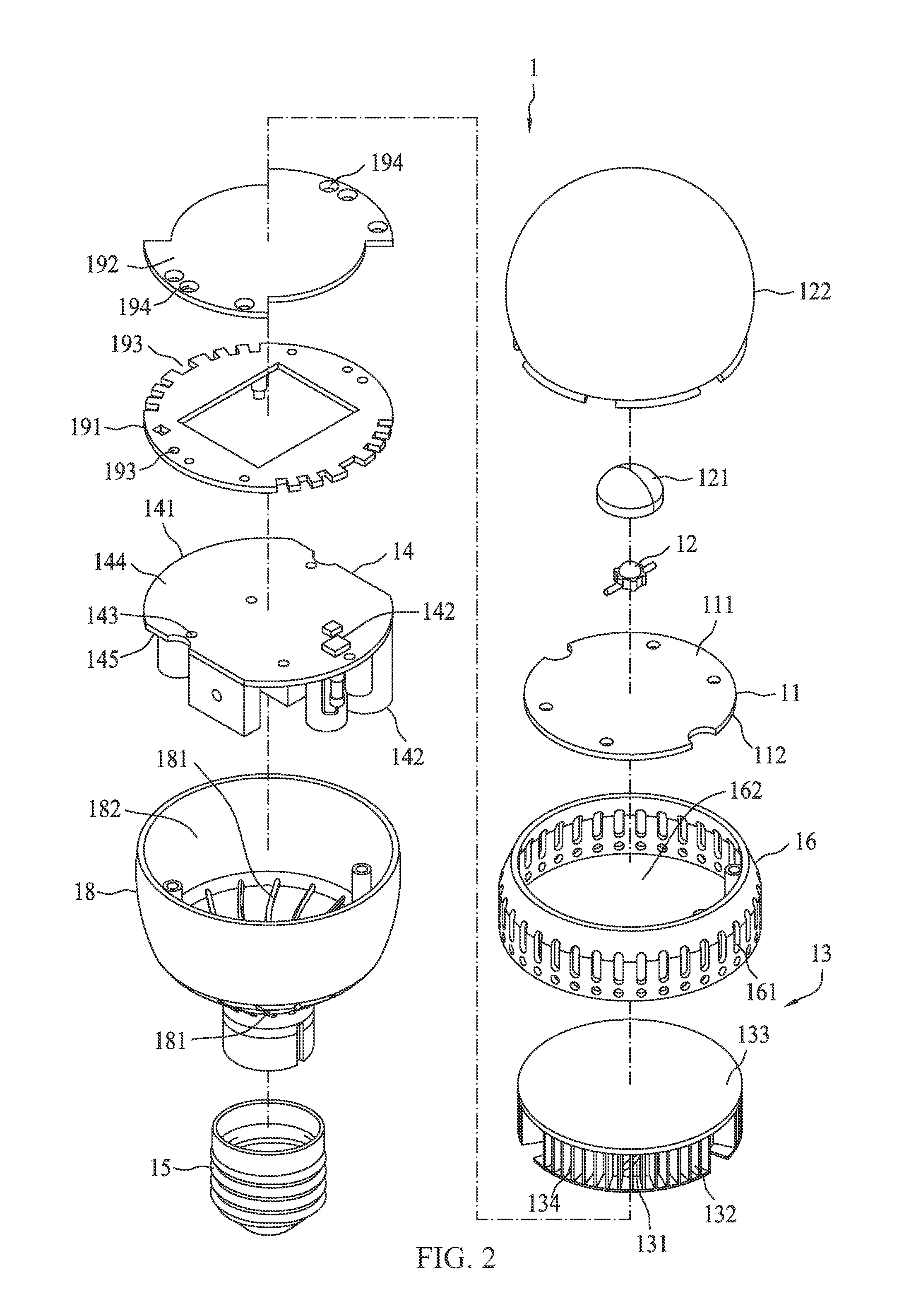 Heat dissipation device and luminaire comprising the same