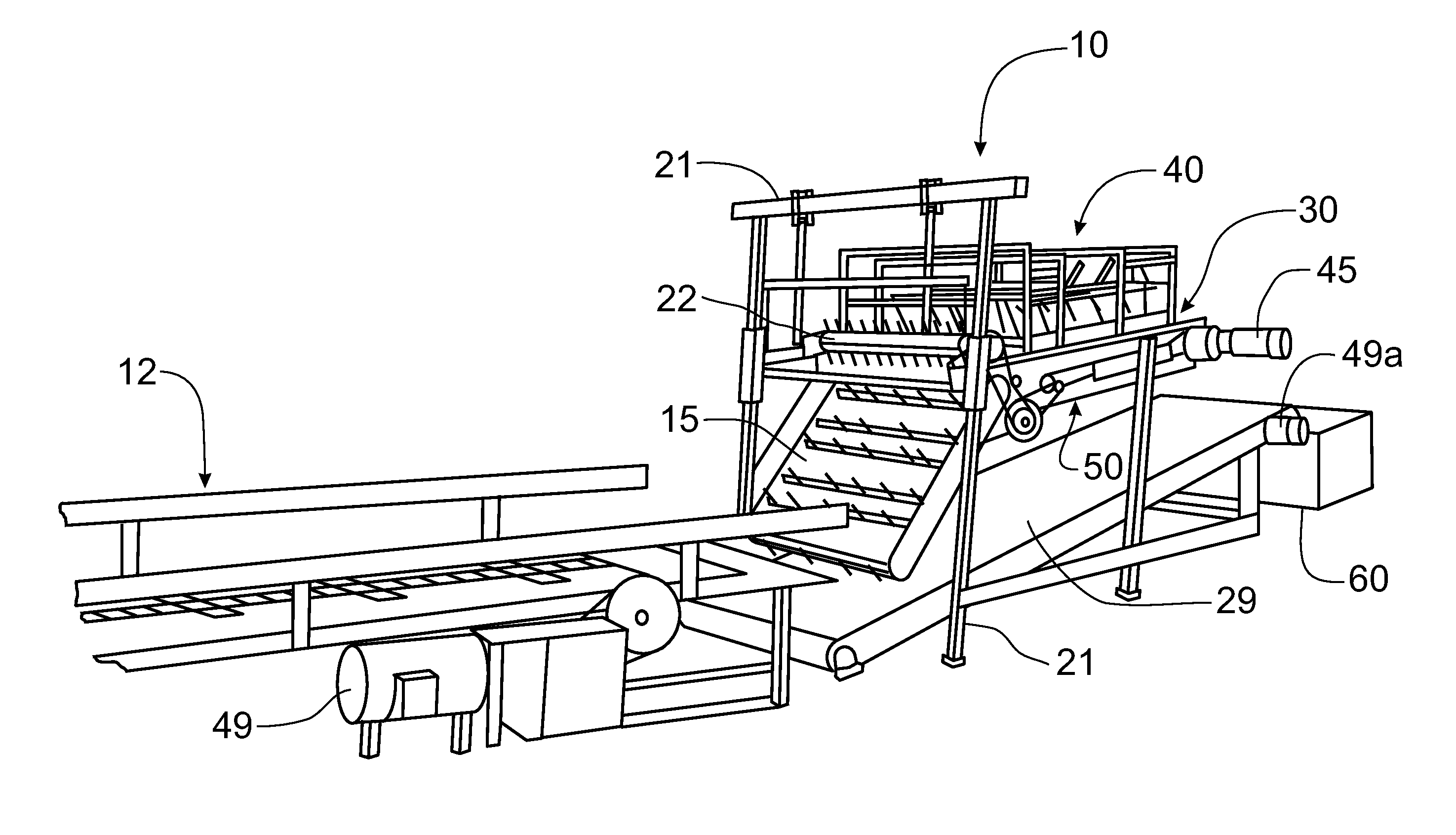 Apparatus for Converting Large Bales of Forage Material into Small Rectangular Bales of Forage Material