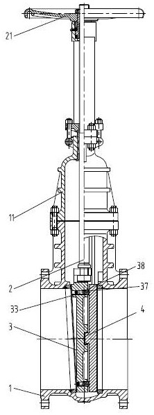 Gate valve with novel structure