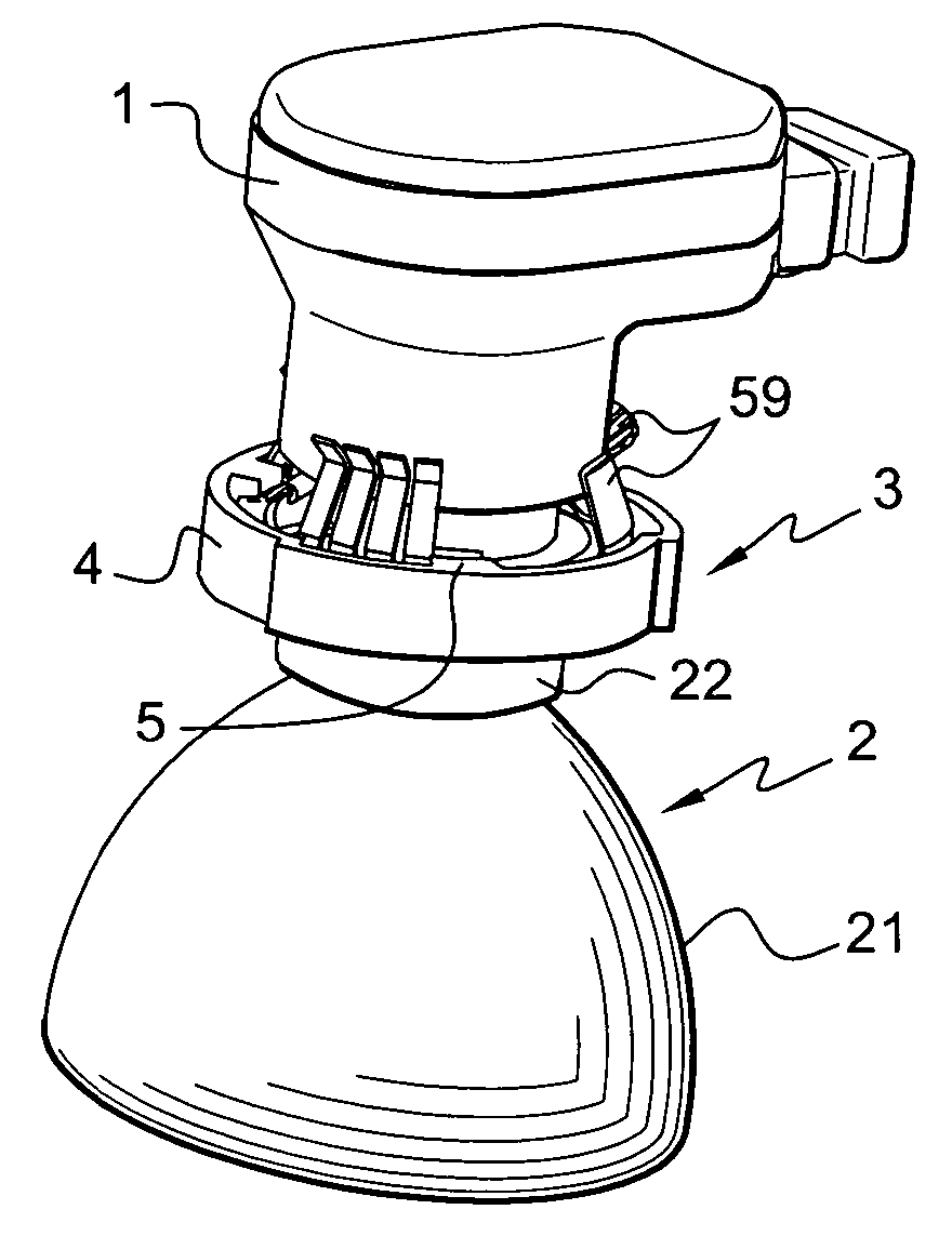 System for fixing a lamp to a headlight lamp holder for an automobile