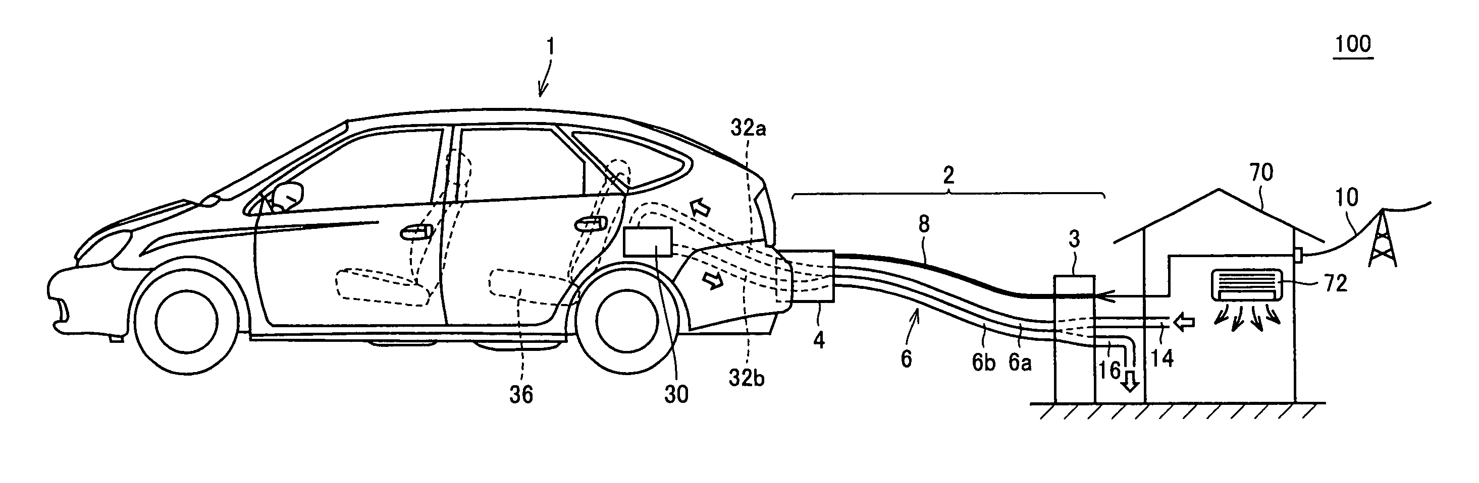 Vehicle charging system, vehicle charging device and electric vehicle