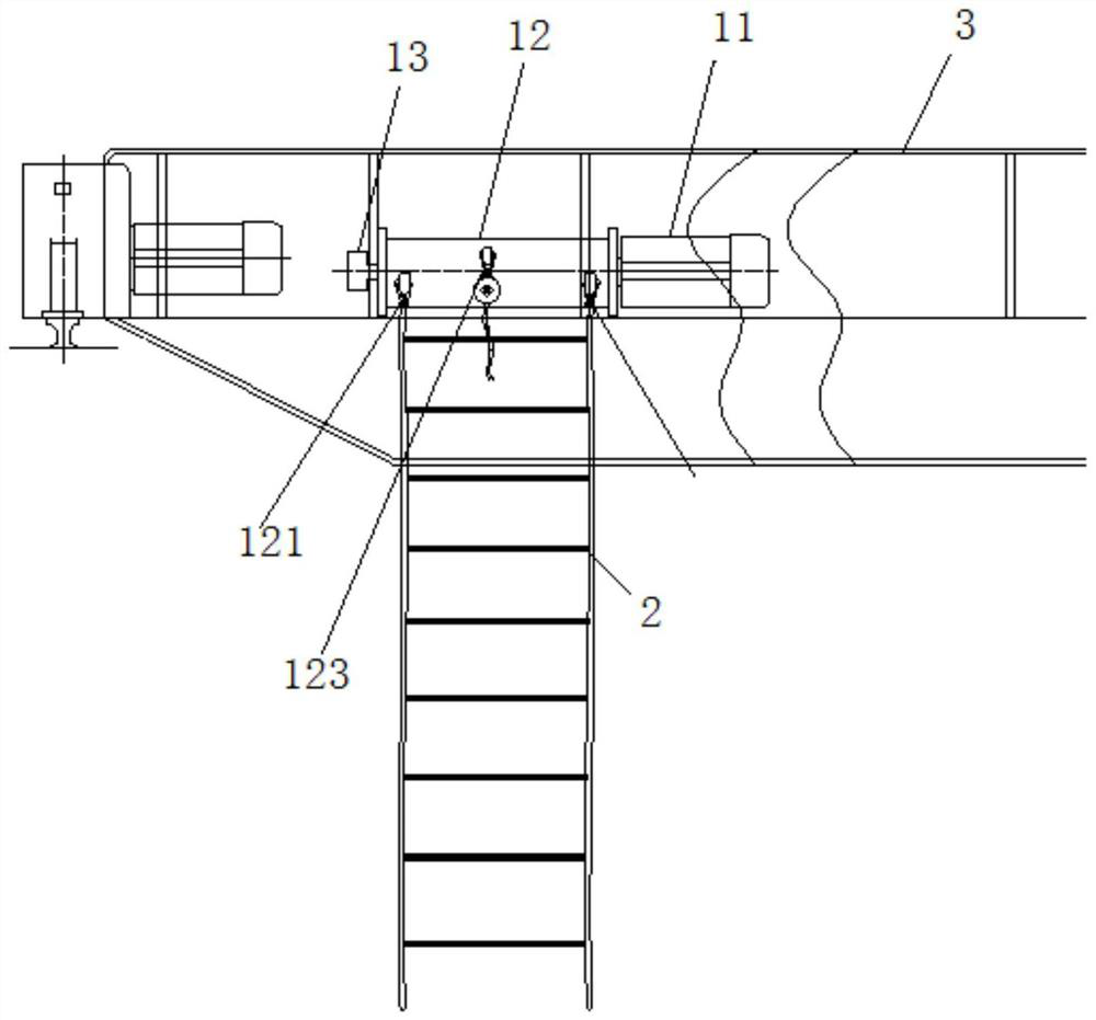 Crane first-aid repair device and crane